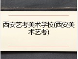 西安艺考美术学校(西安美术艺考)