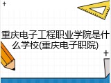 重庆电子工程职业学院是什么学校(重庆电子职院)