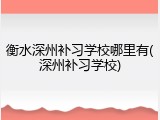 衡水深州补习学校哪里有(深州补习学校)