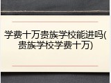 学费十万贵族学校能进吗(贵族学校学费十万)