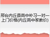 邢台内丘县高中补习一对一上门价格(内丘高中家教价)