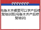 乌鲁木齐哪里可以学产后修复培训班(乌鲁木齐产后修复培训)