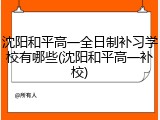 沈阳和平高一全日制补习学校有哪些(沈阳和平高一补校)