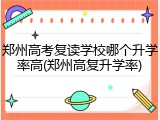 郑州高考复读学校哪个升学率高(郑州高复升学率)