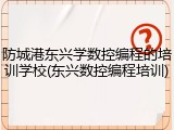 防城港东兴学数控编程的培训学校(东兴数控编程培训)