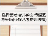 选择艺考培训学校 传媒艺考好吗(传媒艺考培训选择)