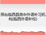 邢台临西县高中外语补习机构(临西外语补校)
