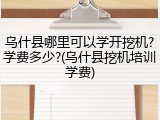 乌什县哪里可以学开挖机?学费多少?(乌什县挖机培训学费)