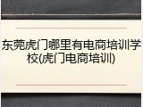 东莞虎门哪里有电商培训学校(虎门电商培训)