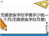 无锡贵族学校学费多少钱一个月(无锡贵族学校月费)