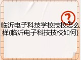 临沂电子科技学校技校怎么样(临沂电子科技技校如何)