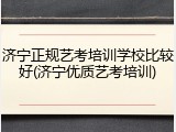 济宁正规艺考培训学校比较好(济宁优质艺考培训)