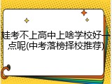 娃考不上高中上啥学校好一点呢(中考落榜择校推荐)