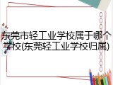 东莞市轻工业学校属于哪个学校(东莞轻工业学校归属)