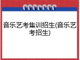 音乐艺考集训招生(音乐艺考招生)
