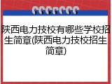 陕西电力技校有哪些学校招生简章(陕西电力技校招生简章)
