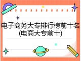 电子商务大专排行榜前十名(电商大专前十)