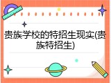 贵族学校的特招生现实(贵族特招生)