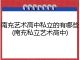 南充艺术高中私立的有哪些(南充私立艺术高中)
