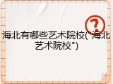 海北有哪些艺术院校("海北艺术院校")