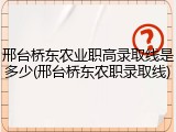 邢台桥东农业职高录取线是多少(邢台桥东农职录取线)