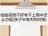 娃娃成绩不好考不上高中怎么办呢(孩子中考失利对策)