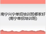 南宁兴宁单招培训班哪家好(南宁单招培训班)