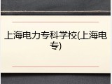 上海电力专科学校(上海电专)