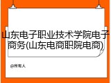 山东电子职业技术学院电子商务(山东电商职院电商)