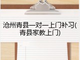 沧州青县一对一上门补习(青县家教上门)