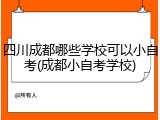四川成都哪些学校可以小自考(成都小自考学校)