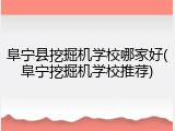 阜宁县挖掘机学校哪家好(阜宁挖掘机学校推荐)