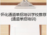 怀化通道单招培训学校推荐(通道单招培训)