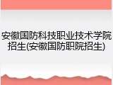 安徽国防科技职业技术学院招生(安徽国防职院招生)