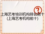 上海艺考培训机构排名前十(上海艺考机构前十)