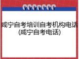 咸宁自考培训自考机构电话(咸宁自考电话)