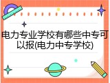 电力专业学校有哪些中专可以报(电力中专学校)