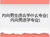 内向男生适合学什么专业(内向男适学专业)