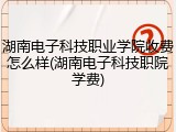 湖南电子科技职业学院收费怎么样(湖南电子科技职院学费)
