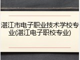湛江市电子职业技术学校专业(湛江电子职校专业)