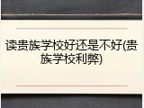 读贵族学校好还是不好(贵族学校利弊)