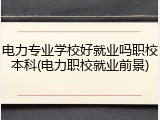 电力专业学校好就业吗职校本科(电力职校就业前景)