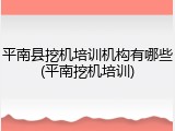 平南县挖机培训机构有哪些(平南挖机培训)