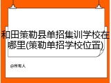 和田策勒县单招集训学校在哪里(策勒单招学校位置)