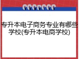 专升本电子商务专业有哪些学校(专升本电商学校)