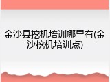 金沙县挖机培训哪里有(金沙挖机培训点)