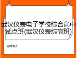 武汉仪表电子学校综合高中试点班(武汉仪表综高班)