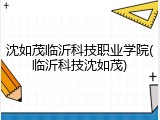 沈如茂临沂科技职业学院(临沂科技沈如茂)