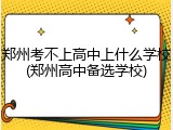 郑州考不上高中上什么学校(郑州高中备选学校)