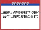 山东电力高等专科学校校企合作(山东电专校企合作)